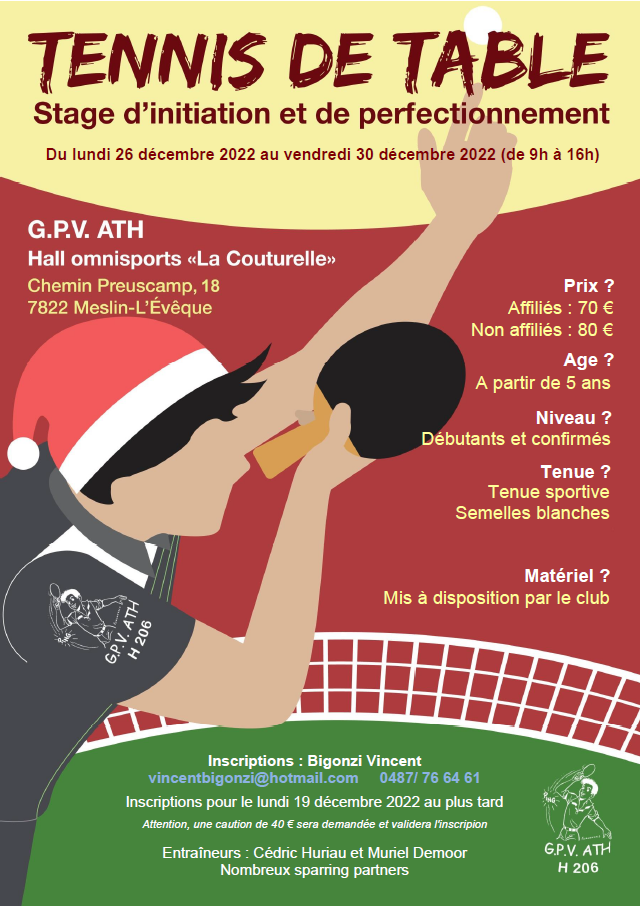 Stage de Noël du Gpv Ath 2022